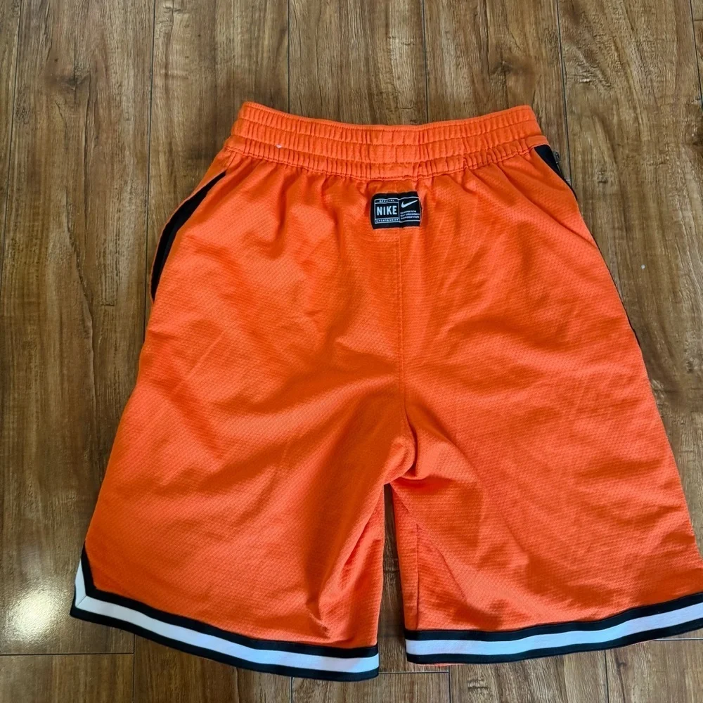 Nike Kids Bright Orange Shorts Black Swoosh Size XL